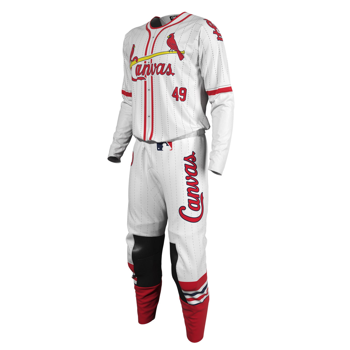 White St Louis Cardinals custom motocross jersey and pants, front view