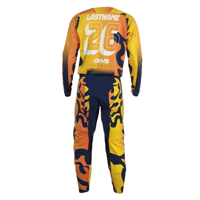 Orange Flame Label Series 26.3 custom motocross jersey and pants – back view