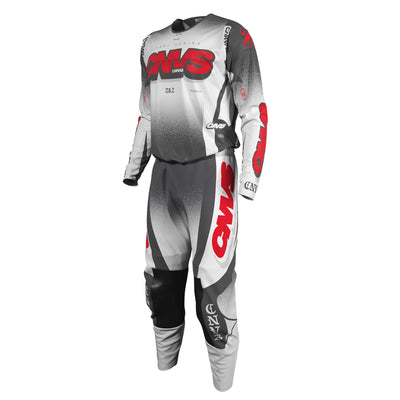 Grey / Red Label Series 26.2 custom motocross jersey and pants – front view