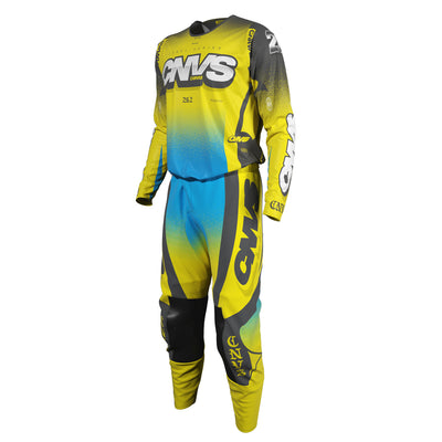 Yellow / Blue Label Series 26.2 custom motocross jersey and pants – front view