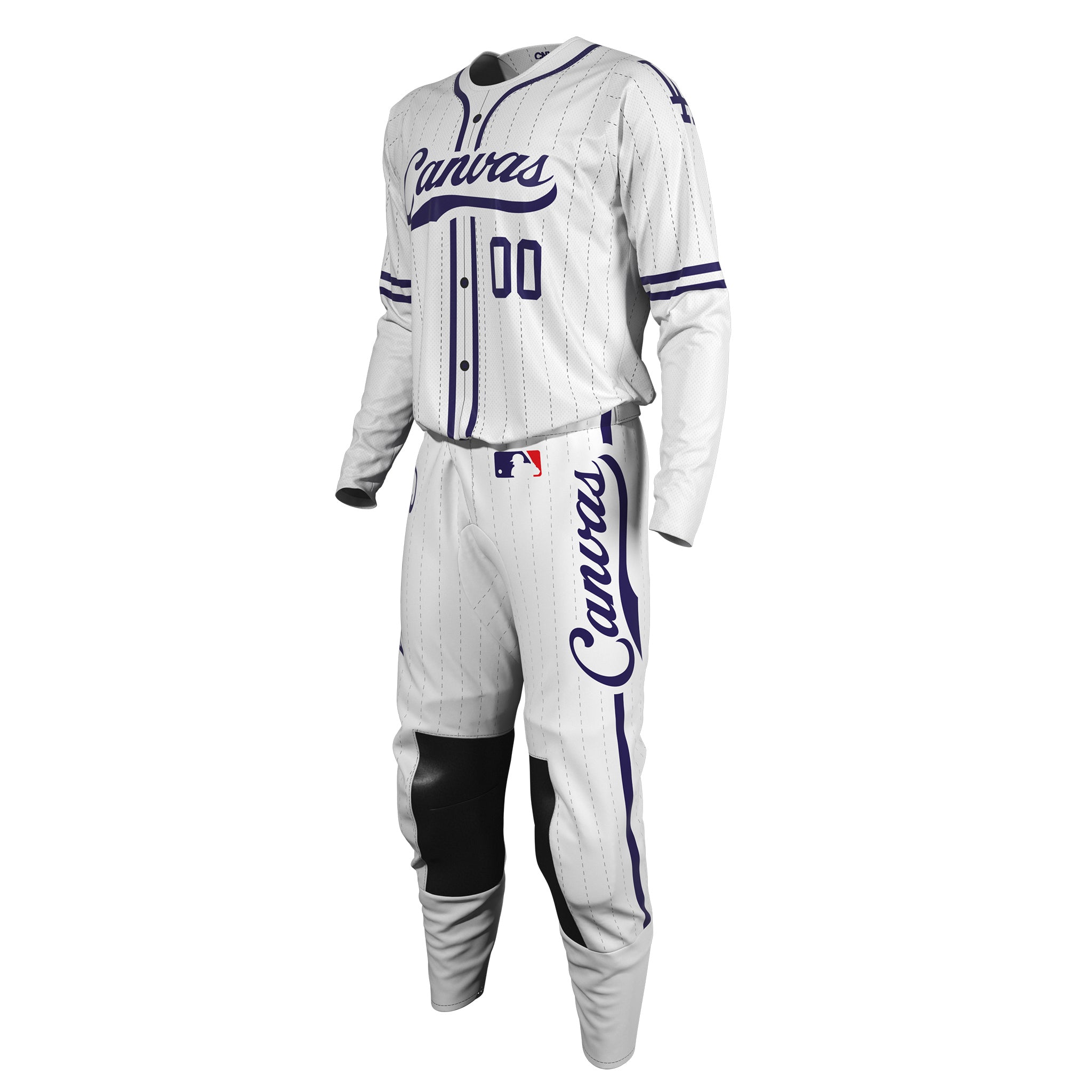 Baseball uniform with 'Canvas' branding on a white background