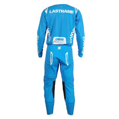 Cyan Label Series 10 custom motocross jersey and pants – back view