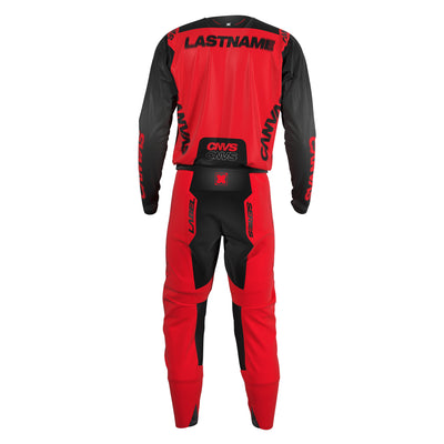 Red Label Series 10 custom motocross jersey and pants – back view