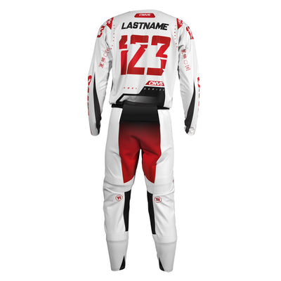 Red Label Series 11 custom motocross jersey and pants – back view