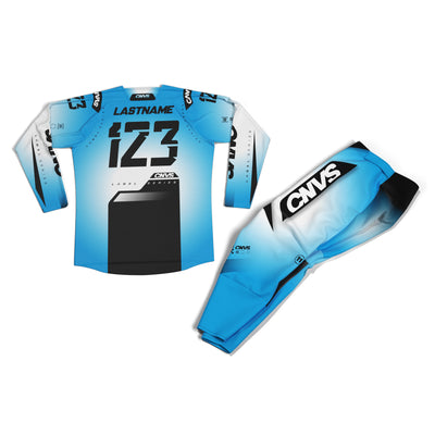 Label Series 11 Custom Motocross Gear - Sky Blue – flat lay view
