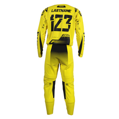 Yellow Label Series 11 custom motocross jersey and pants – back view