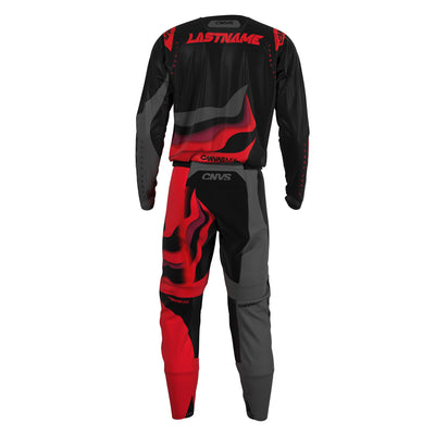 Dark Red Label Series 12 custom motocross jersey and pants – back view