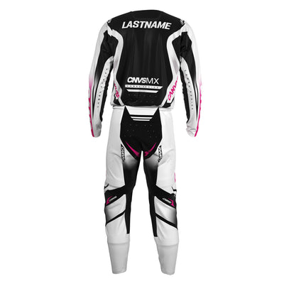 Pink Label Series 13 custom motocross jersey and pants – back view