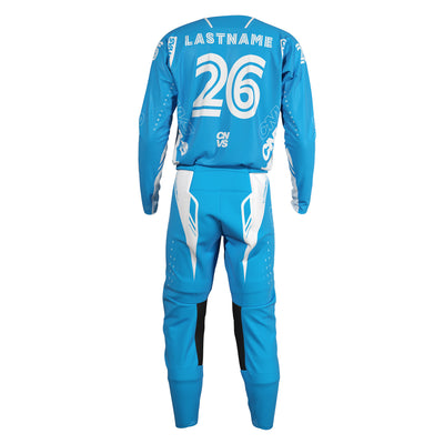 Blue Ice Label Series 26.1 custom motocross jersey and pants – back view