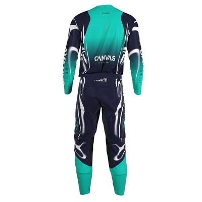 Teal Label Series 3 custom motocross jersey and pants – back view