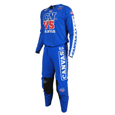 Blue Label Series 5 custom motocross jersey and pants – front view