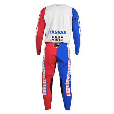 Red White and Blue Label Series 5 custom motocross jersey and pants – back view