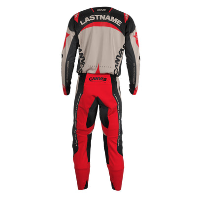 Cream Red Label Series 9 custom motocross jersey and pants – back view