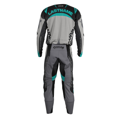 Night Teal Label Series 9 custom motocross jersey and pants – back view
