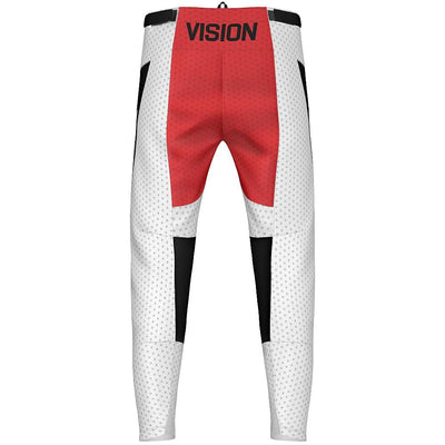 Vision MX White and Red Mx Pants