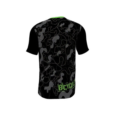 Lined Camo - Black and Green Short Sleeve