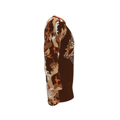 BICYCULT Crew Camo 3/4 Sleeve Brown Orange