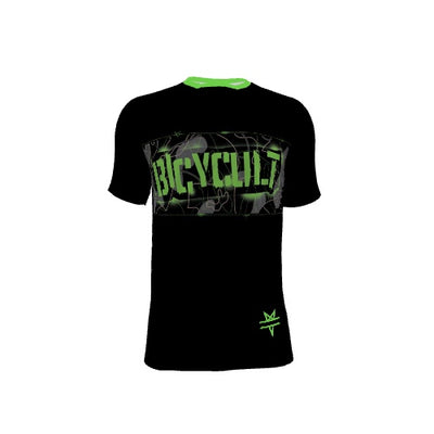 Lined Camo - Black and Green Short Sleeve