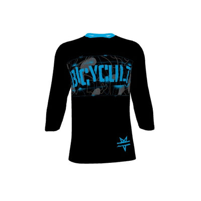 Lined Camo - Black and Blue 3/4 Sleeve